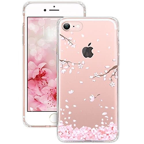 iPhone 7 [4.7''] Case - Anwish 3D Cherry Leaf Falling Print Cover Vogue Crystal Back Unique Ultraslim Thin Clear Protect Case For iPhone 7