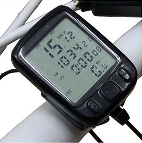 Polymer True Utility Bike Computer Wireless Waterproof Cycling Computer Automatic Wake-up Multifunctions Bicycle Speedometer Odometer Backlight LCD Display-Tracking Distance AVS Speed Time
