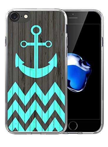 Iphone 6S Plus Case/Iphone 6 Plus Case Anchor Design/IWONE TPU Rubber Transparent Cover Shockproof Silicone Replacement For Iphone 6/6S Plus + Blue Anchor Chevron Print
