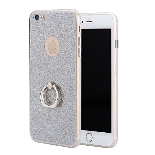 iPhone 6 Plus Case,iPhone 6s Plus Case,I SANG Multi-color Cover Cases with Aluminum Ring Stand for iPhone 6&amp;6s Plus 5.5 Inch-Silver