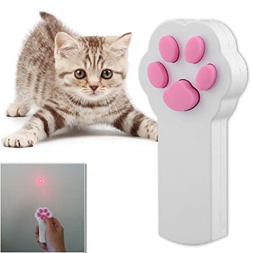 CJRoom Paw Style Cat Catch Interactive Led Light Pointer Exercise Chaser Toy Pet Scratching Training Tool (White)