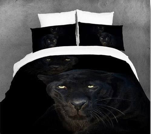 4 Piece Bedding Sets, Cool Leopard Print Beding Sets, 3D Oil Painting Reactive Print Bed Sets, Soft All Cotton Bedding Ensembles, Full/Quee Size, Dovet Cover 80x91 inches (200x230cm)