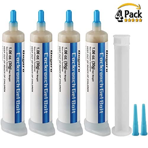 Roach Bait, Roach Gel, Roach Killer, Cockroach Killer, Roach Traps, Roach Killer Indoor Outdoor, Cockroach Gel Bait 4 Tubes w/Plunger High-Performing Quick Control & Non-Repellent Target All Roaches