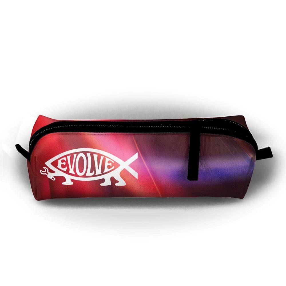 Evolve Darwin Fish Mechanic Classic Enough Small Tool Pencil Case Compact Zipper Bag