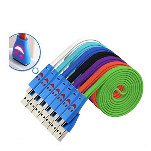 Dcm 1M Led Light Flat Micro Usb Charger Cable Data Sync Cord For Mobile Smart 18A13 Pink Htc Wildfire Thunderbolte T528 T329 T328W