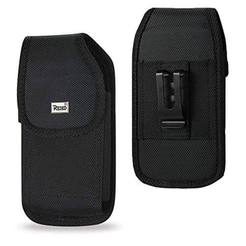 Reiko Plus Size for Iphone 8 Plus / Iphone 7 Plus / 6S Plus  Black Rugged Nylon Pouch Belt Clip Holster (Fits W Hybrid / Otterbox Commuter / Defender Case On) and Zoomazig Stylus