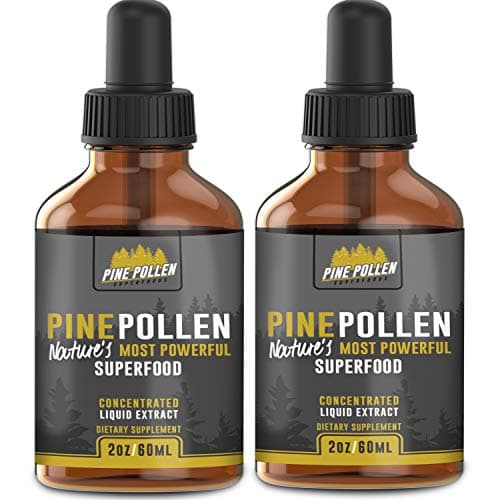 Pine Pollen Tincture - 2 Pack - Extra Strength Liquid Tincture Extract - Alcohol Free - Testosterone