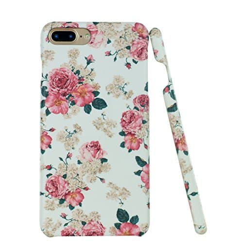 Paele:10154-7P iPhone 7 Plus Case, Case for iphone 8 plus, Red Rose Retro Floral Pattern Case for iPhone 7 Plus(5.5 inch)，Floral 4