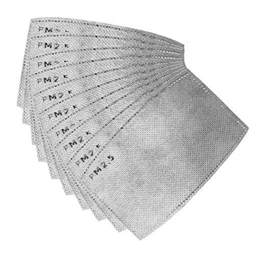 Queena 10Pcs Activated Carbon Filter PM2.5 Replaceable Face Mask Filter Breathing Insert Protective Mask Filter