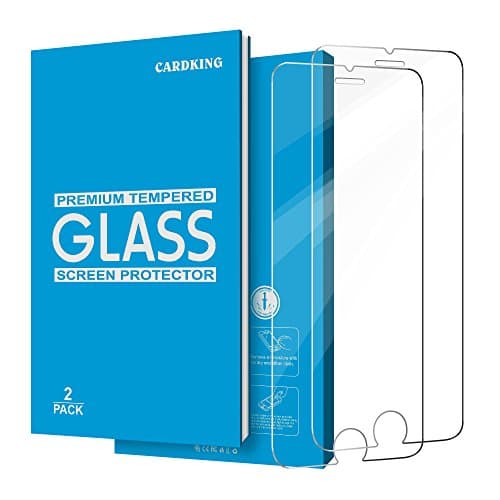 iPhone 8 Plus 7 Plus Tempered Glass Screen Protector, Super Strong 9H Hardness, Bubble-Free, Anti Fingerprint, CARDKING Apple iPhone 8 Plus 7 Plus Screen Protect 2-PACK
