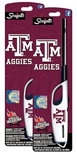 NCAA Texas A&M Aggies Licensed Scripto Multipurpose Utility Lighter - Official Maroon & White - Tailgating Essential (2-Pack)
