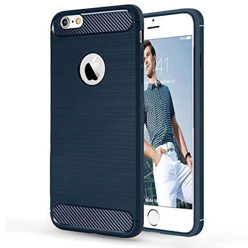iPhone 6 Plus Case,iPhone 6S Plus Case,DecaStars [Ultra-thin Series] Premium Flexible Full Body Soft TPU Skin Cover Case for Apple iPhone 6/6S Plus Case - Navy Blue