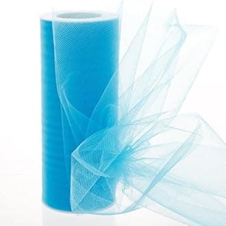 6" Premium Tulle Fabric Roll for Crafts, Wedding, Party Decorations, Gifts - Turquoise 25 Yard Spool