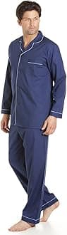 HaigmanMen's Sleepwear Sky Blue Long Sleeve Pyjama Set Suit with Trousers