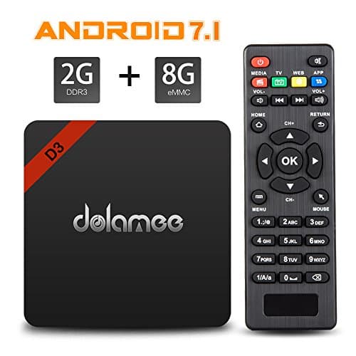 4K Android TV Box , Dolamee D3 Android 7.1 3D UHD Media Player 2GB RAM 8GB ROM Amlogic Boxes Support 2.4G WIFI