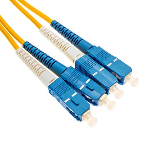 3' SC to SC Fiber Patch Cable, Duplex Single-Mode, 9/125, OS1, Yellow