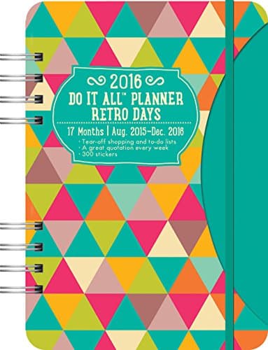 Orange Circle Studio 17-Month 2016 Do It All Planner, Retro Days Calendar – Engagement Calendar, June 1, 2015