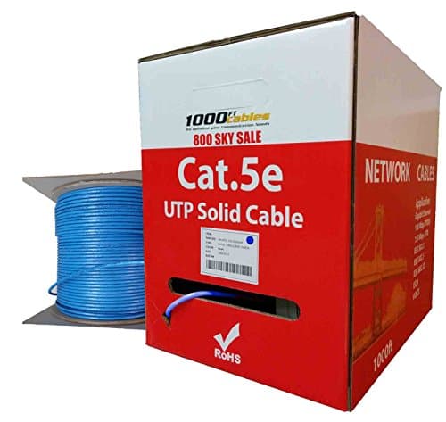CAT5e Plenum 1000FT Bulk 350MHz Networking Ethernet CMP Cable (Blue)