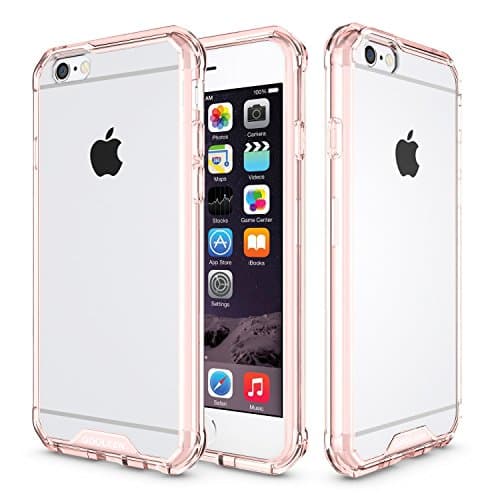 iPhone 6s Plus Case,iPhone 6 Plus Case,GOOLEEN Shockproof Flexible TPU Soft Frame Bumper with Anti-scratch Clear Hard Back Hybrid Protective Case Cover for Apple iphone 6/6s Plus 5.5inch(Rose Gold)