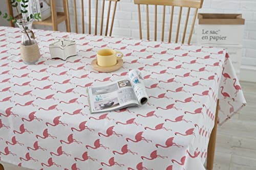 YIPOINT Rectangle Tablecloth YIDIAN Flamingo pattern Tropic Party theme Pool Party Design Home Decor Linen Tablecloth for Home Kitchen Outdoor Christmas Party(5579inches)