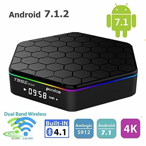 Android 7.1 TV Box,T95Z Plus Android Box 2GB+16GB Dual WiFi 2.4GHz/5GHz 1000M LAN Amlogic S912 Octa-Core Supporting 4K (60Hz) Full HD