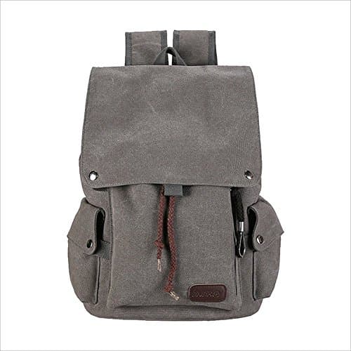 Wish House Canvas Basic Multipurpose Backpack School Bag Laptop Bag For Teens Girl Boy Student (Gray)