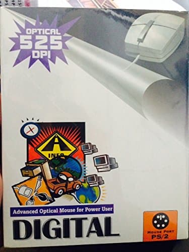 Digital Optical 3 Button Mouse + Mouse Pad w/ PS/2 Connector - 525 DPI - Vintage for Windows 3.0, 3.1, Win 95, 98, etc