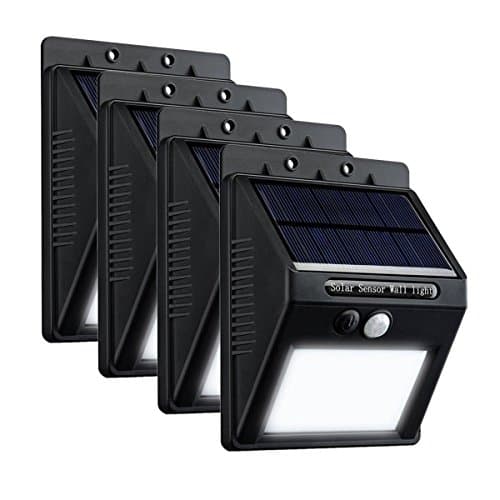 Solar Lights Outdoor,AADDON LED Wireless Waterproof Security Motion Sensor Powered Wall Light for Patio Deck Yard Garden Driveway Fence Stair Walkway Porch (4)