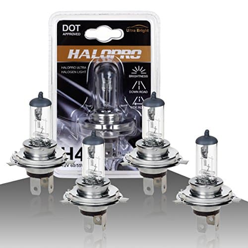 HaloPro Basic 4pcs H4 9003 HB2 12V 60/55W Headlight High&Low Beam Halogen Bulb 3000-4000K Night White Land Rover / Acura / MAZDA
