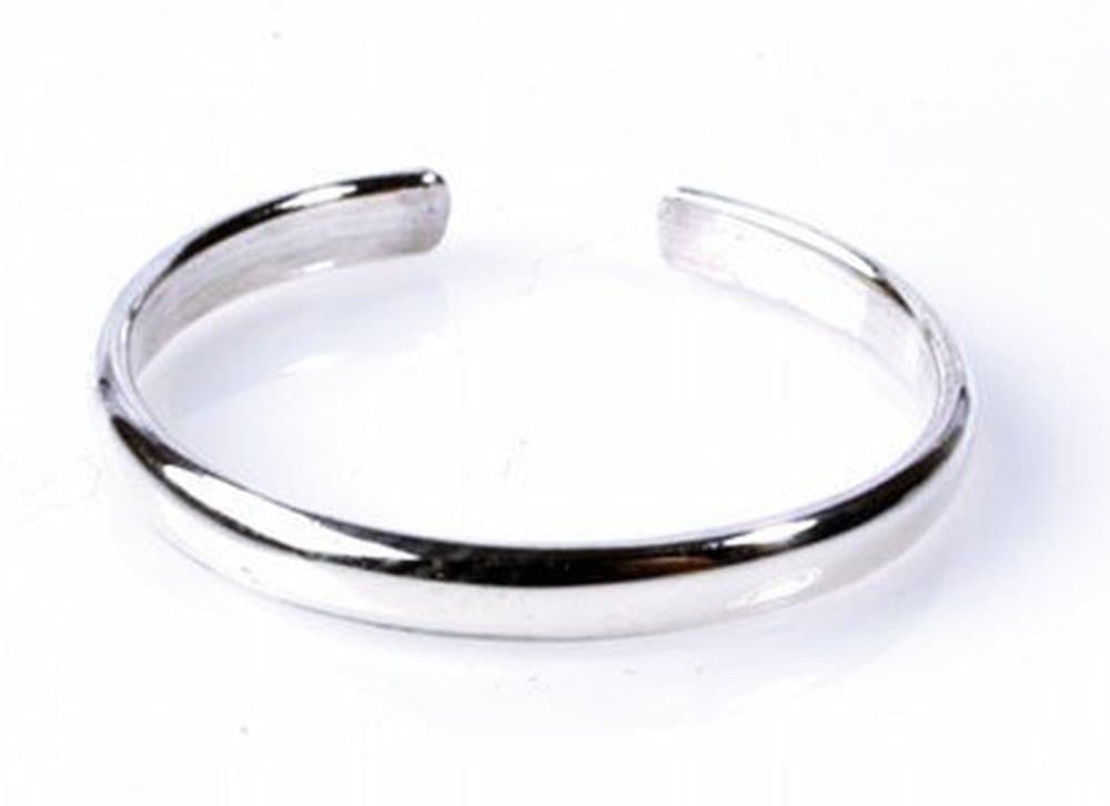 Ladie's Sterling Silver Toe Ring Plain 925 Solid Band, One Size Fits All Flexible