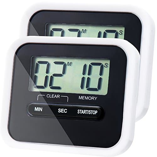 2 Pack Kitchen Timer Magnetic Digital timer Back and Retractable Stand Minute Second Count Up Countdown
