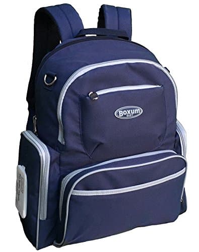Boxum Baby Multi-function Large Diaper Backpack with Changing Pad, Stroller Straps and Insulated Bottle Pocket - Blue