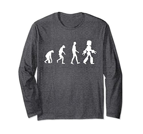 Robot Evolution Robotics Engineer Ape Monkey Long T-Shirt