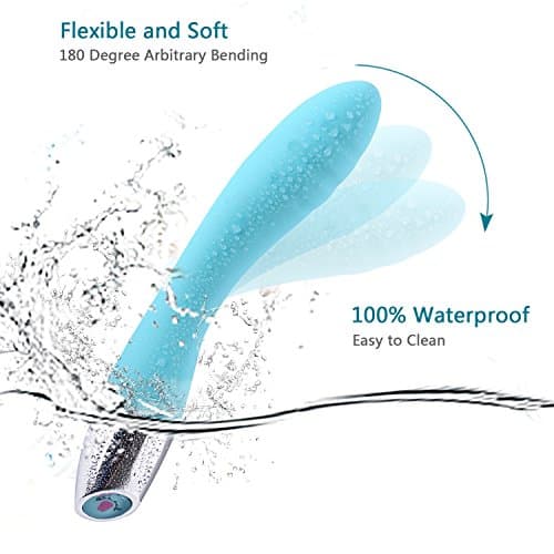 Handheld Wand Massager - 100% Waterproof - Memory Function - Arbitrary Bending - 10 Powerful Speeds - USB Magnetic Charge - Suitable for Carrying When Traveling.(Blue)