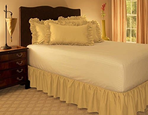 1 PIECE MICROFIBER SOLID BED RUFFLE SKIRT 14 INCH DROP SIZE QUEEN DARK GOLD