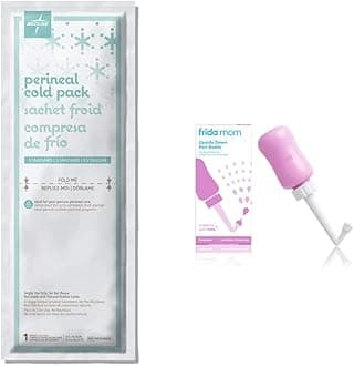 Medline MDS138055 Standard Perineal Cold Packs, 4.5" x 14.25", Pack of 24, Green & Frida Mom Upside Down Peri Bottle for Postpartum Care | The Original Fridababy MomWasher