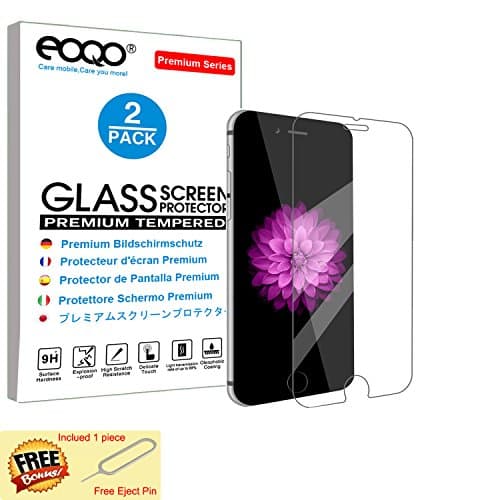 eoqo iPhone 7 iPhone 8 Screen Protector | 2Pack [Anti-Drop] [Anti-Scratch] [Bubble Free] Tempred Glass Screen Cover Full Coverage for iPhone 7(2015 Release)