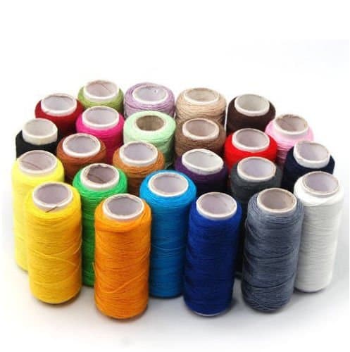 24 Pack Assorted Multi-Color Polyester Sewing Threads Quilting, For Pillow covers, Garments Stitching, Bed Sheets Hand 200 Yard Each Spool