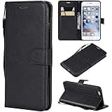 iPhone 6S Plus Case, iPhone 6 Plus Case Wallet (Not for iPhone 6 4.7inch), Leather Cases Flip Folio Book Case Wallet Cover with Kickstand Card Slots for iPhone 6 plus/6S Plus 5.5inch - Black