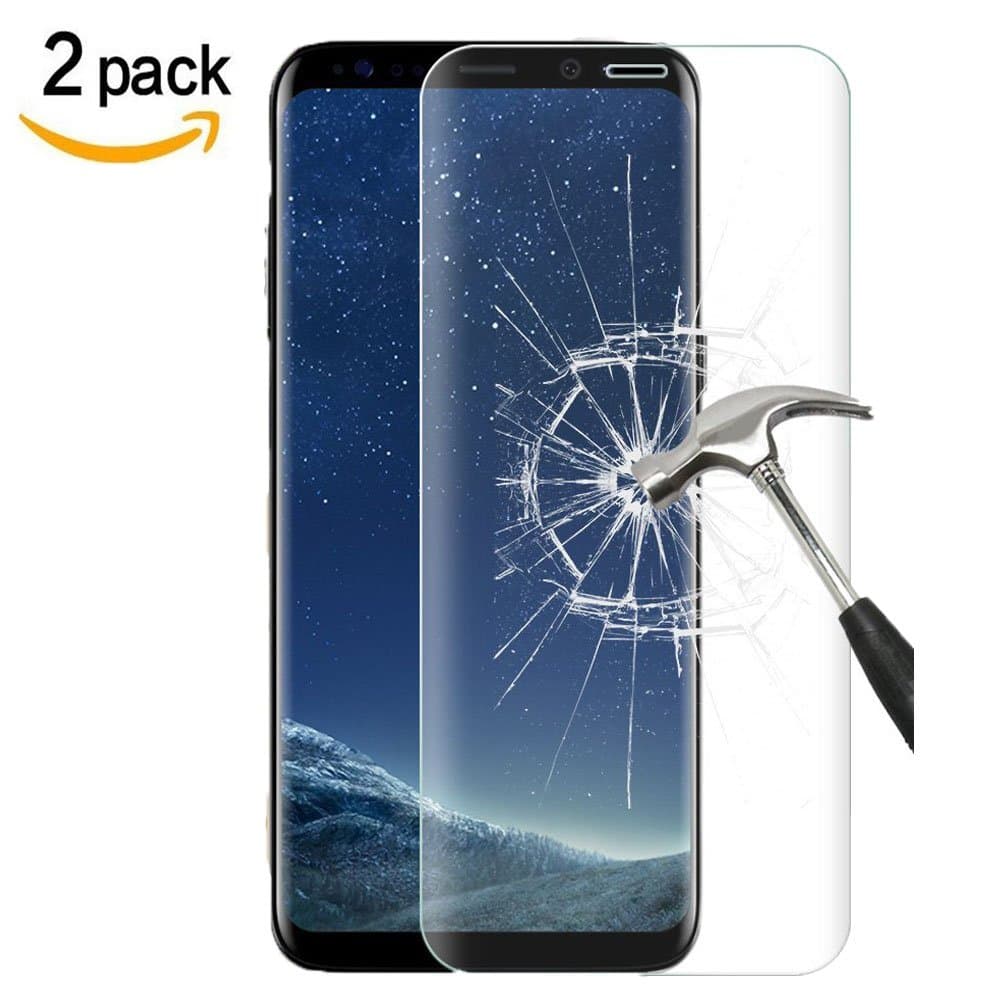 Aliga Galaxy S8 Screen Protector, [2- Pack] Full Coverage Edge to Edge Anti-Scratch 9H Hardness Tempered Glass for Samsung S8 (glass)