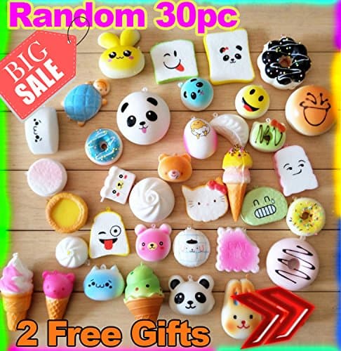Random 30pc Jumbo/Medium/Mini Sized Slow rising Kawaii Simulation Soft Squishies With Jumbo Strawberry - Phone Straps &amp; Prime 2 Day - Strival