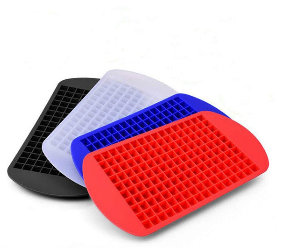 OneCloud 160 Grids Mini Tiny Silicone Ice Cube Trays-Flexible Stackable Mini Cocktail Whiskey Ice Cube Mold Storage Containers for Kitchen Bar Party Drinks with Variety Colors(COLOR RAMDOMLY) (4 PCS)