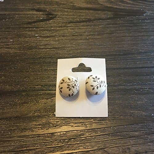 Fabric Earring Button, flowers