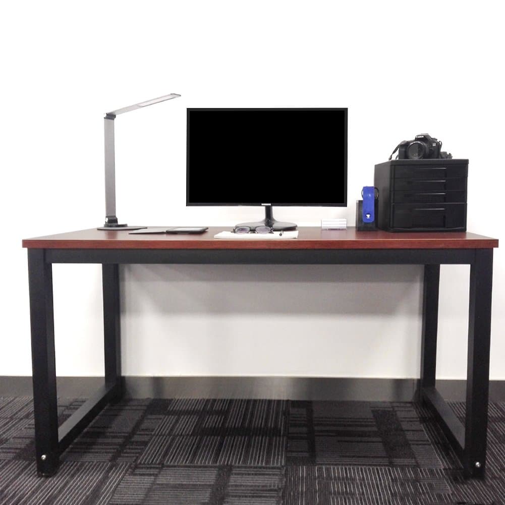 Modern Simple Style Computer Desk PC Laptop Study Table Office Desk Workstation for Home Office, Teak +Black Leg 47 inch (47x23.6", Teak +Black Leg)