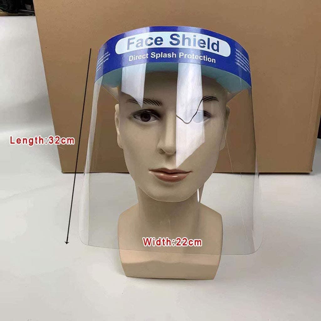 KEYI Face Shield,Full Face Protective Visor,Plastic Adjustable Clear Medical Dental Face Shield for Anti Saliva,Safety Protective Visor for The Kitchen Face Protective Mask Visor