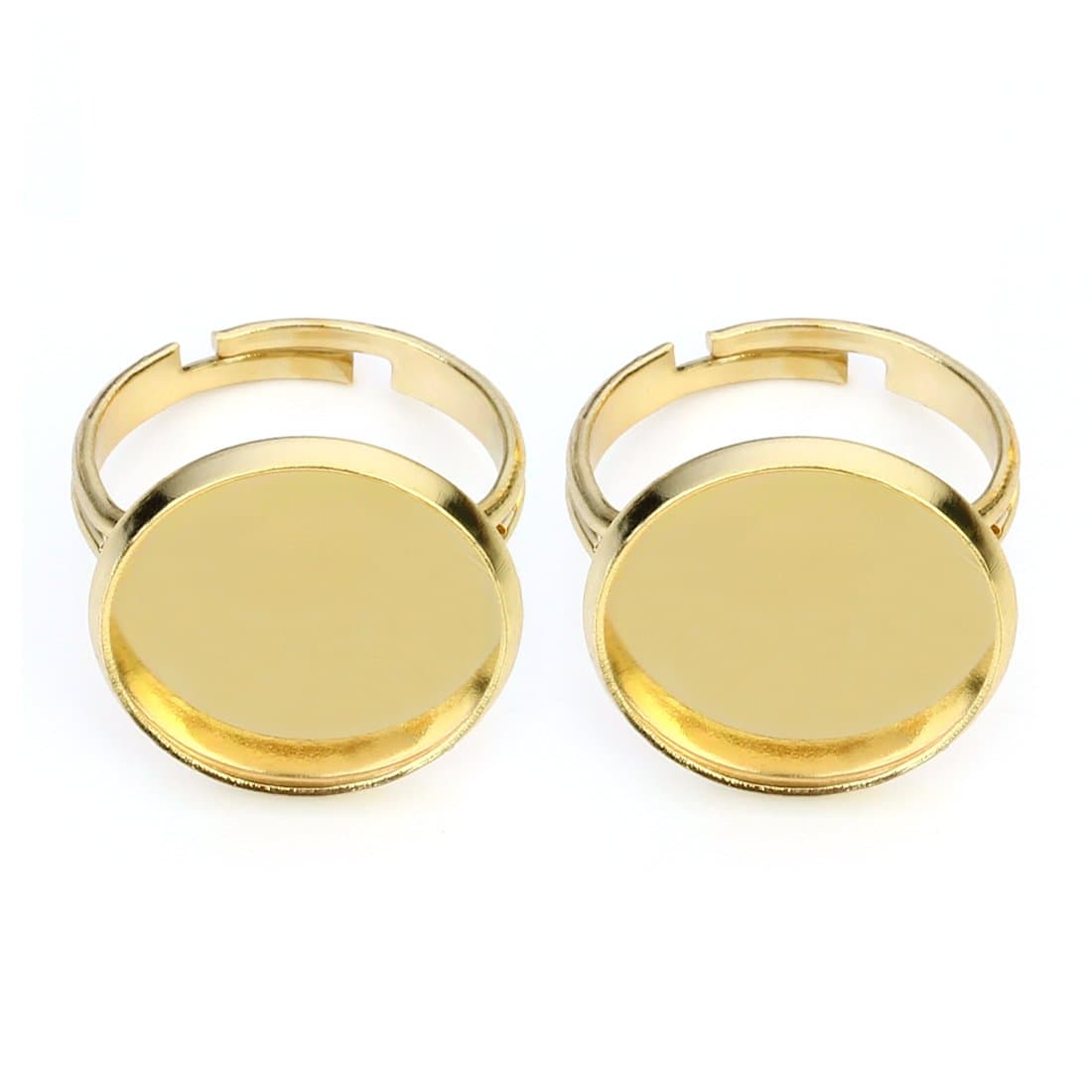 Linsoir Beads Adjustable Ring Base Setting with 12mm Round Bezel Fit 12mm Round Cabochons Brass Round Ring Blanks Gold Plated 10pcs/lot