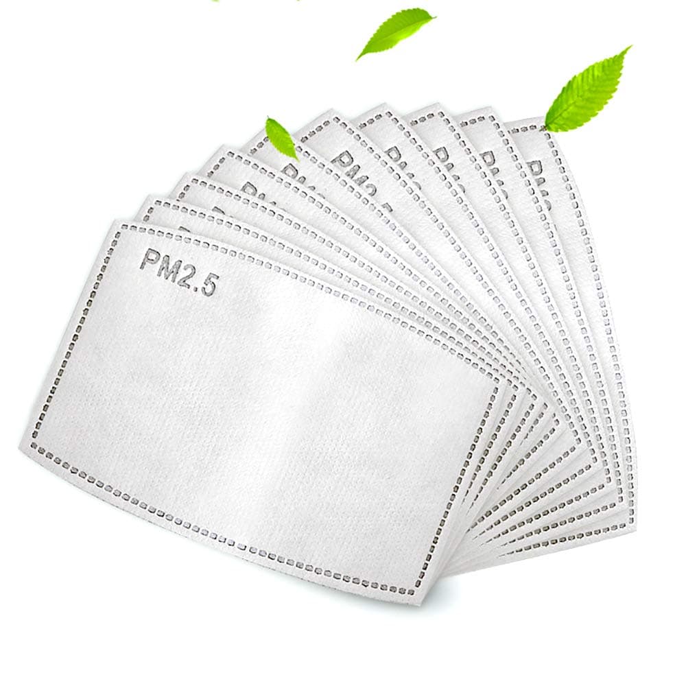 HCTX PM 2.5 Activated Carbon Filter Insert 5 Layers, Non-Woven Fabrics Cotton Filter, Eternal Home Protective Filter - 50 Pack, Adult Size