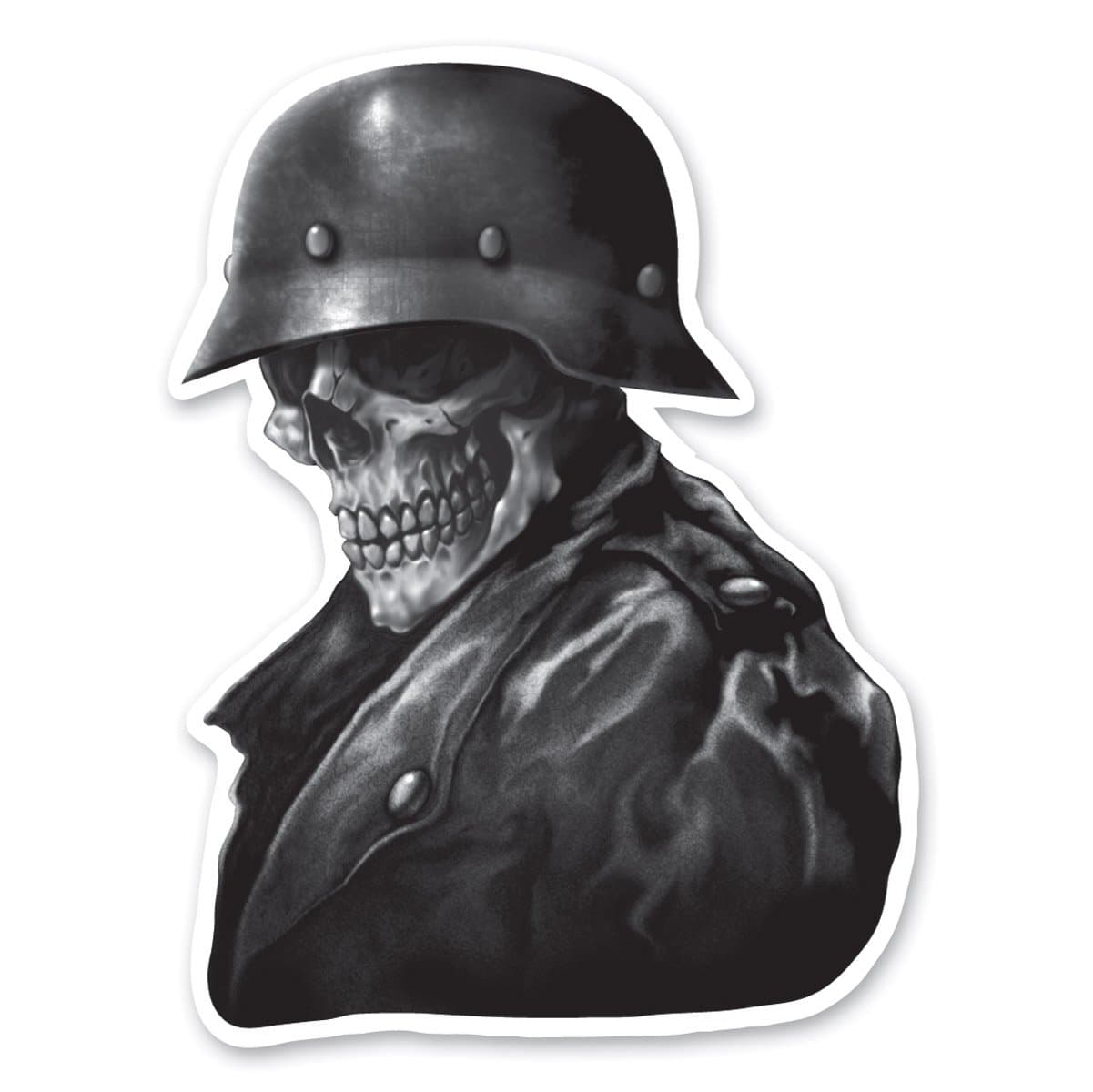 Mini Vinyl Decal - Biker from Hell Skull