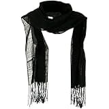 Solid Viscose Long Scarf - Black