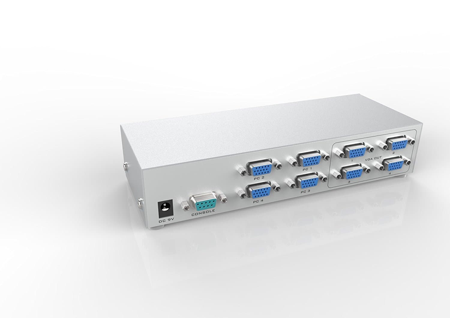 Eazy2hD 4-Port 4 Input 4 Output VGA Splitter Switch Selector Switcher Box 4 PC to 4 Monitors with RS232&IR Remote Bandwidth at 350MHz VS016